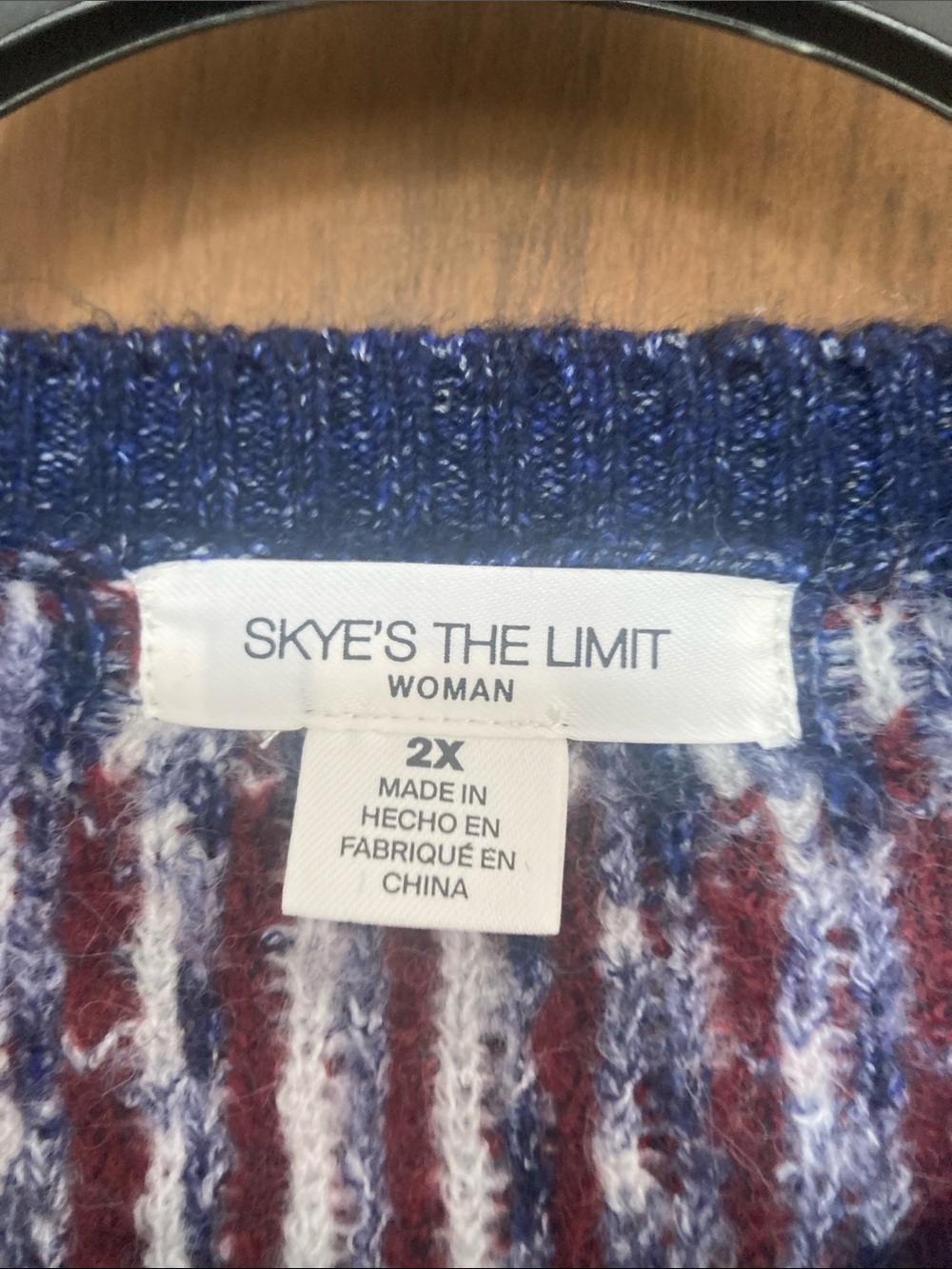 Skye’s the Limit sweater plaid printed pattern 2X - Picture 10 of 17